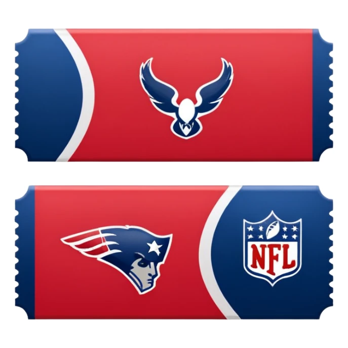 ticket nfl blue (#00A3E0) and red (#F9423A) sticker