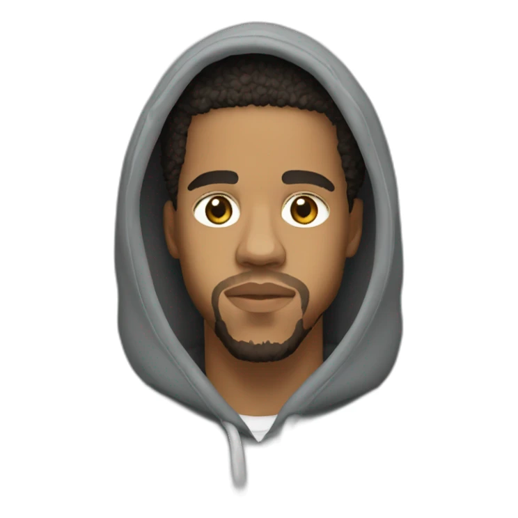 J cole in a grey hoodie sticker