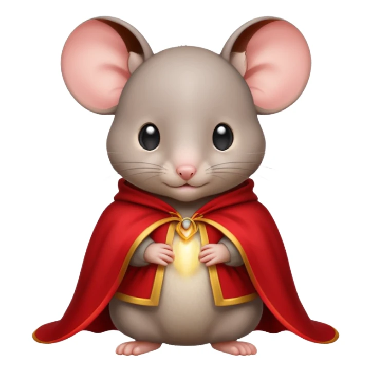 baby grey mouse, in magic red cloak sticker