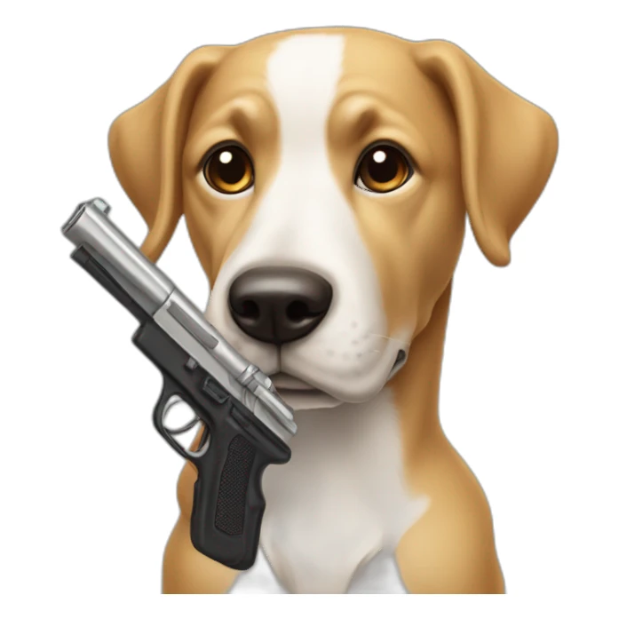 Chien avec un pistolet sticker