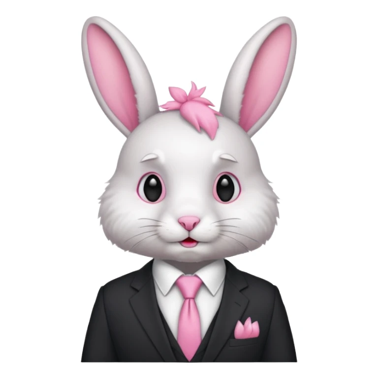 rabbit with sutit tie sticker