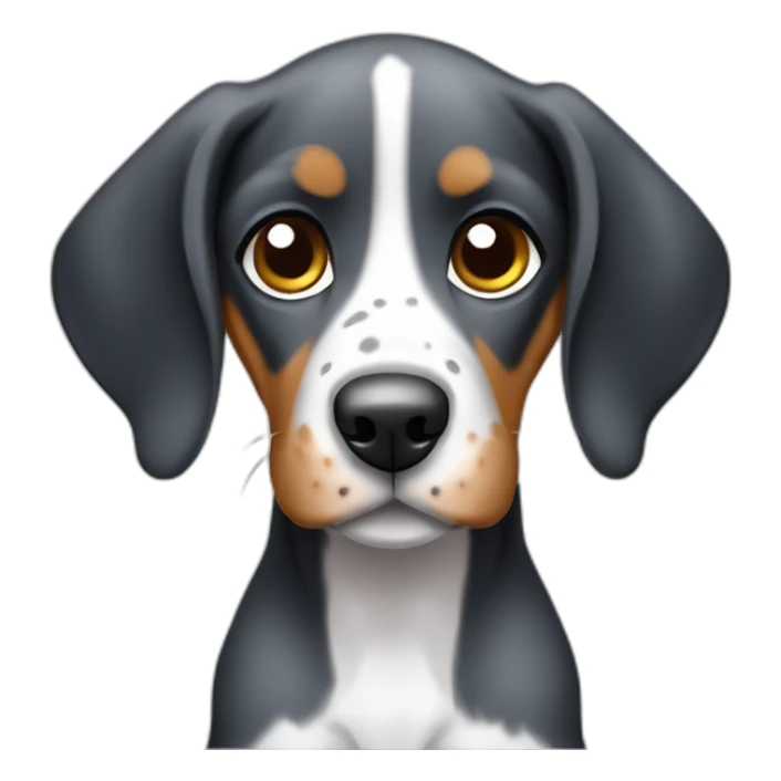 sitting puppy bluetick coonhound sticker