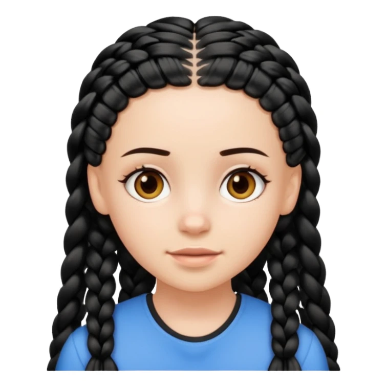 white girl 10 black braids sticker