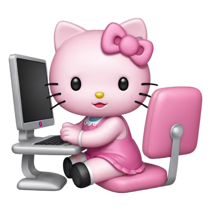 HELLOW KITTY} EN COMPUTADOR AESTHETIC sticker