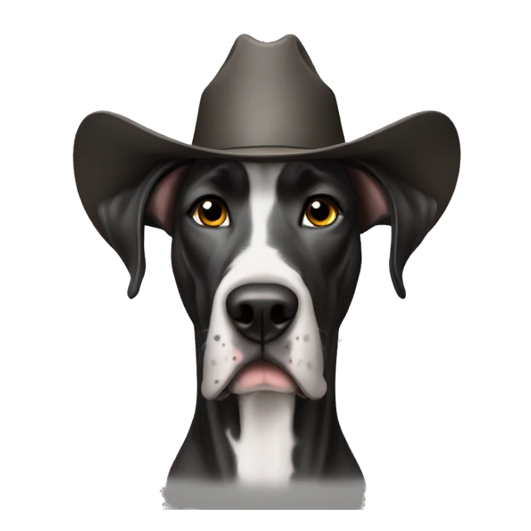 Great Dane wearing a cowboy hat sticker