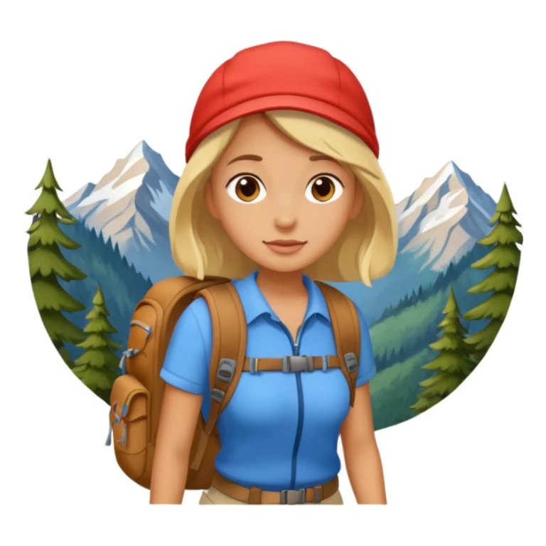 girl back packing mountains background  sticker