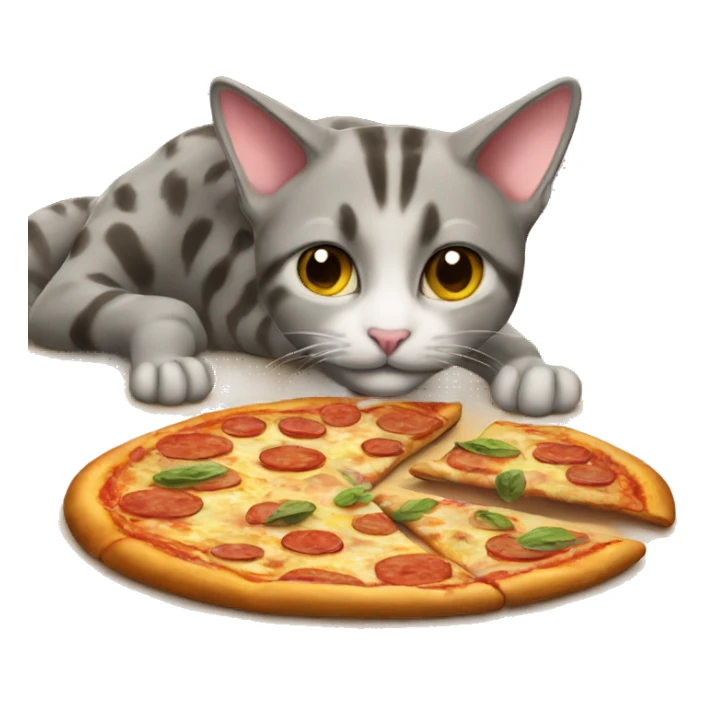 Cat eating pizza sticker