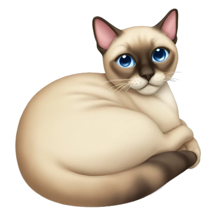 Siamese cat curled up and sleeping sticker
