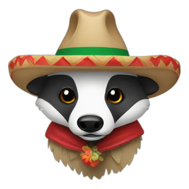 badger wearing a mexican hat sticker