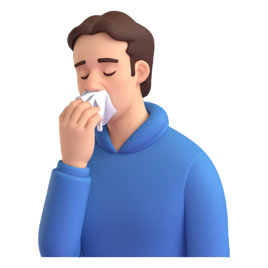 sneezing man under the rain sticker