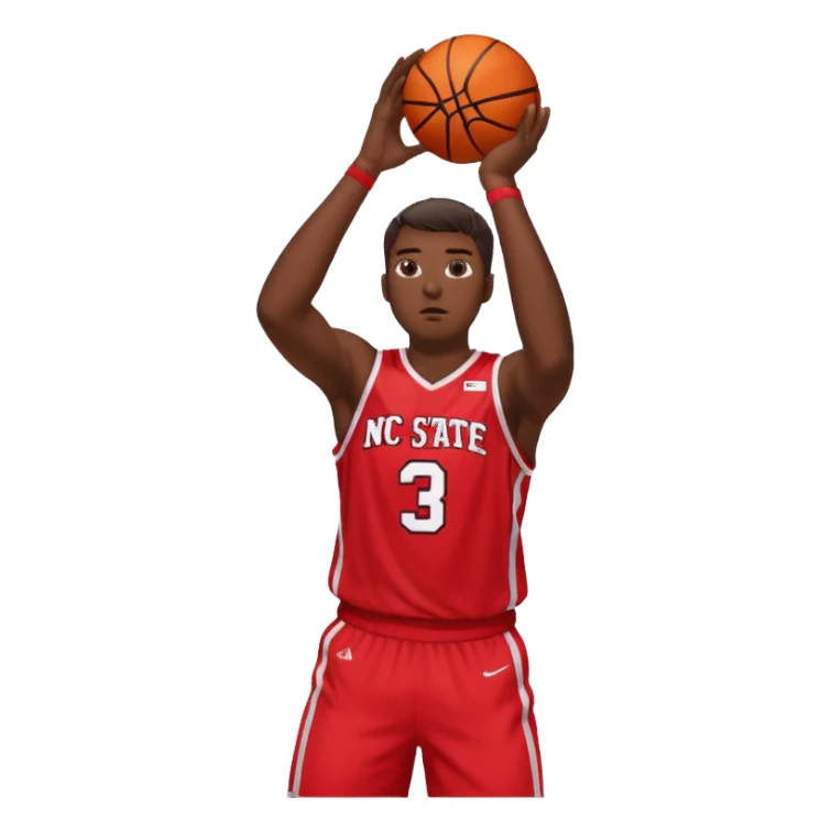 Nc state basketball player shooting a three sticker