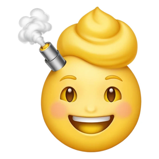 yellow emoji vaping  sticker