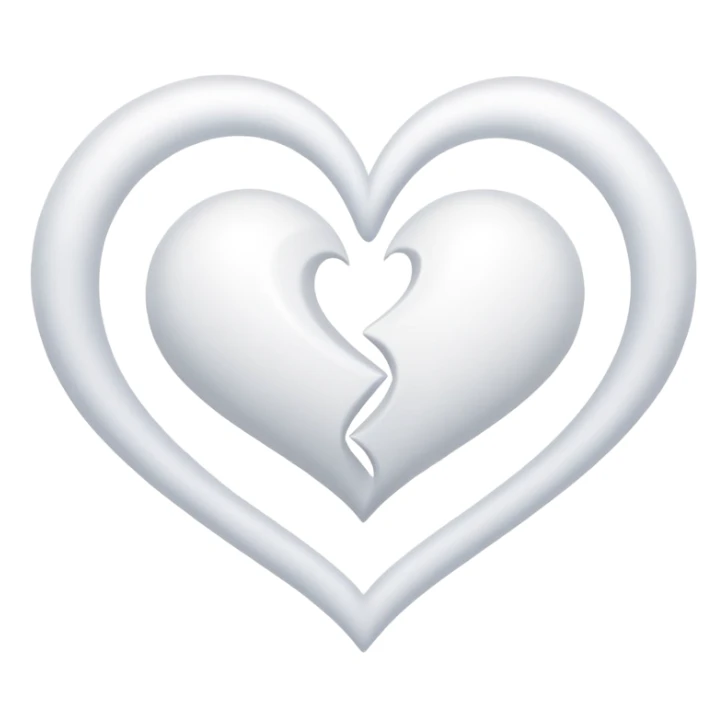 Swirling white hearts  sticker