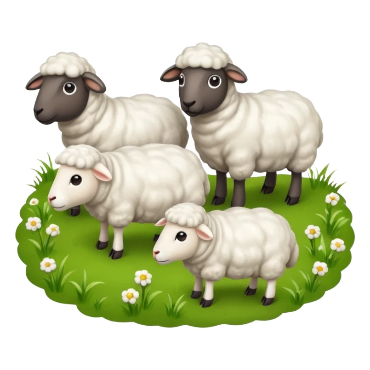 flock of sheep no background sticker