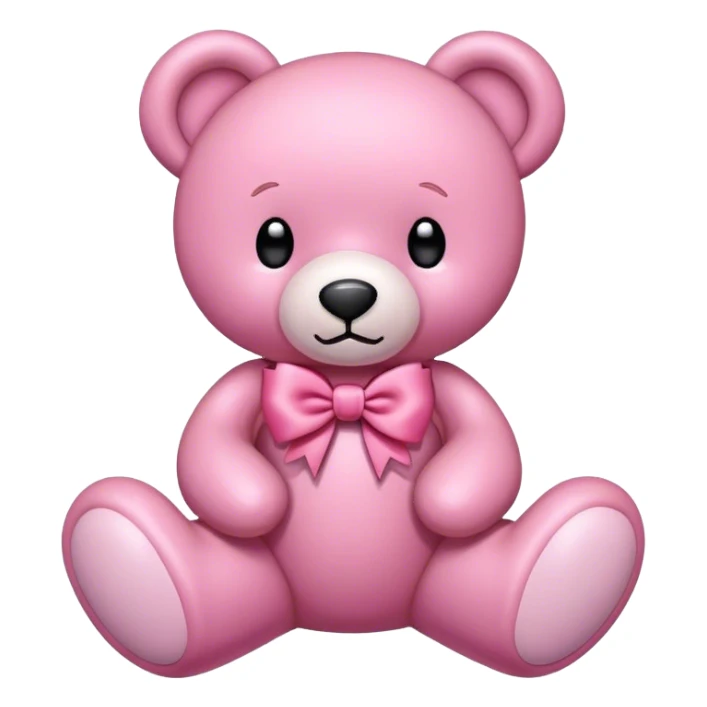 osito rosa con moño  sticker