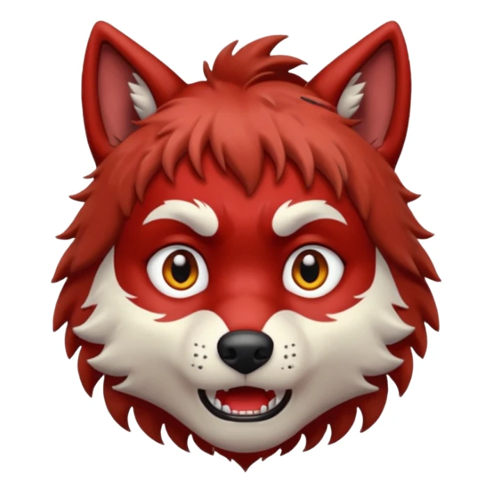 Wolf Boy Red Scared sticker