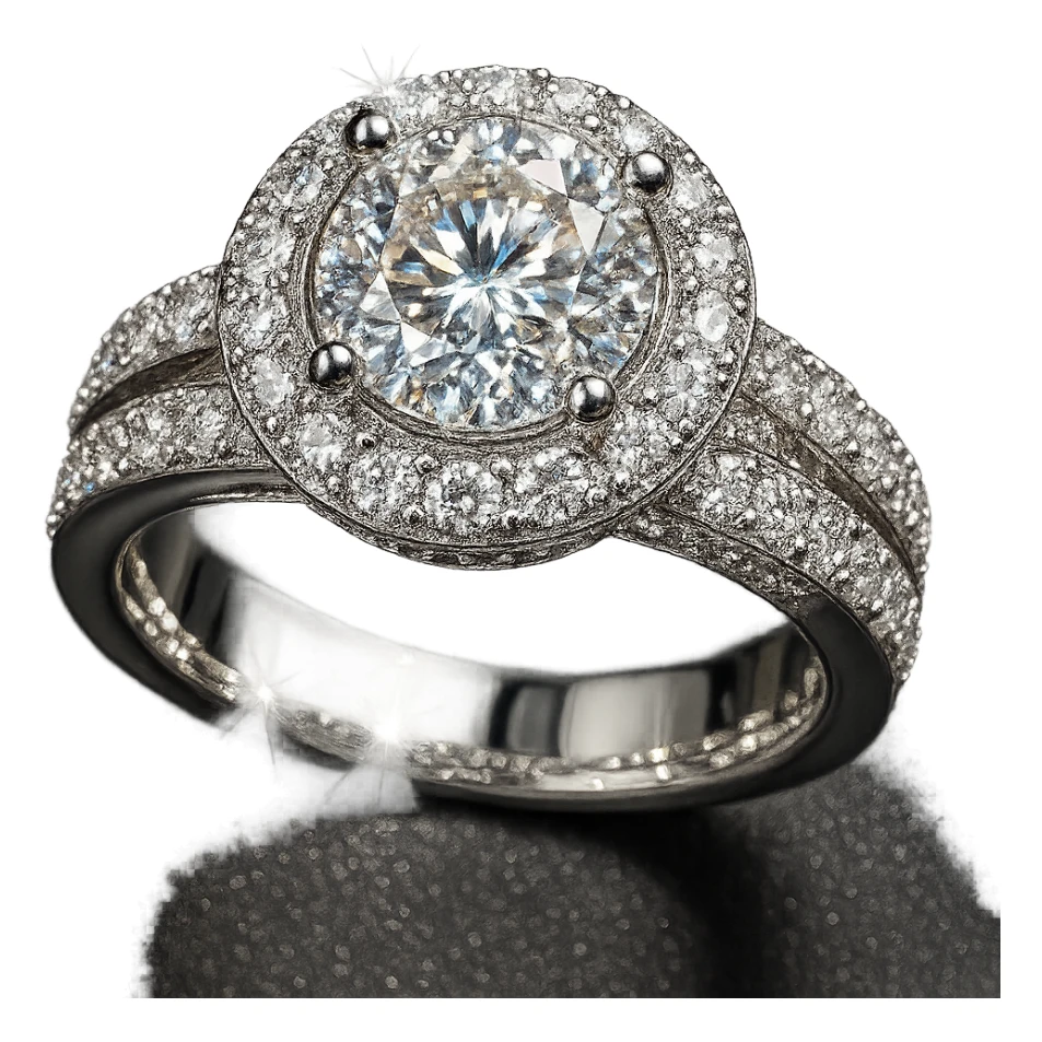 glamorous ring, sparkling and luxurious, no background sticker