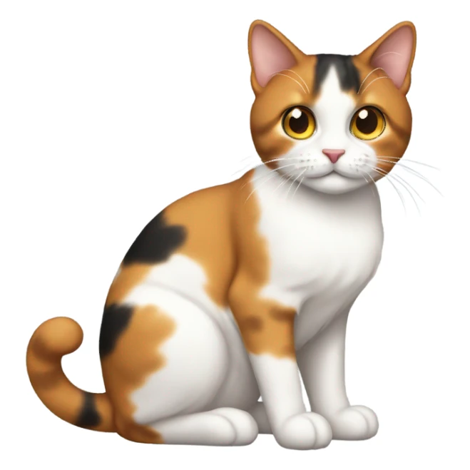 Calico cat sitting sticker
