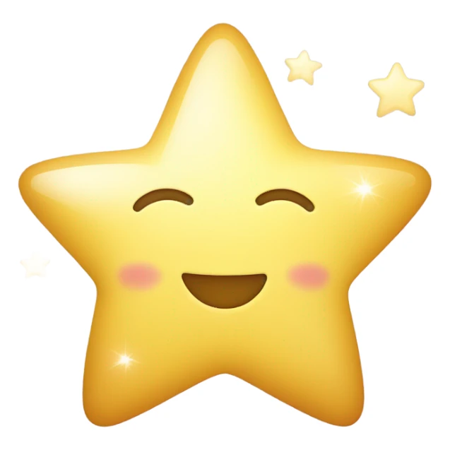 give me whimsical and soft warm star emoji sticker