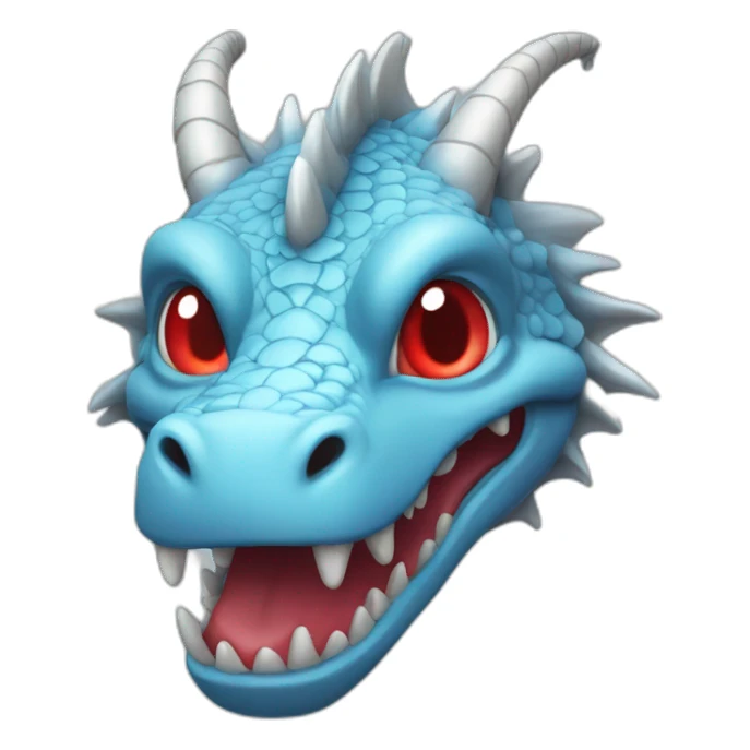 Light blue dragon with red eyes sticker