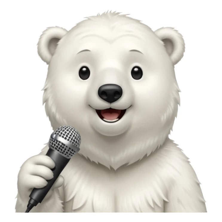 Polar bear singing with mic  sticker