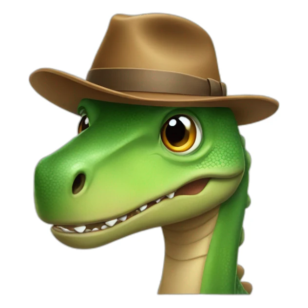 friendly dinosaur wearing a fedora sticker