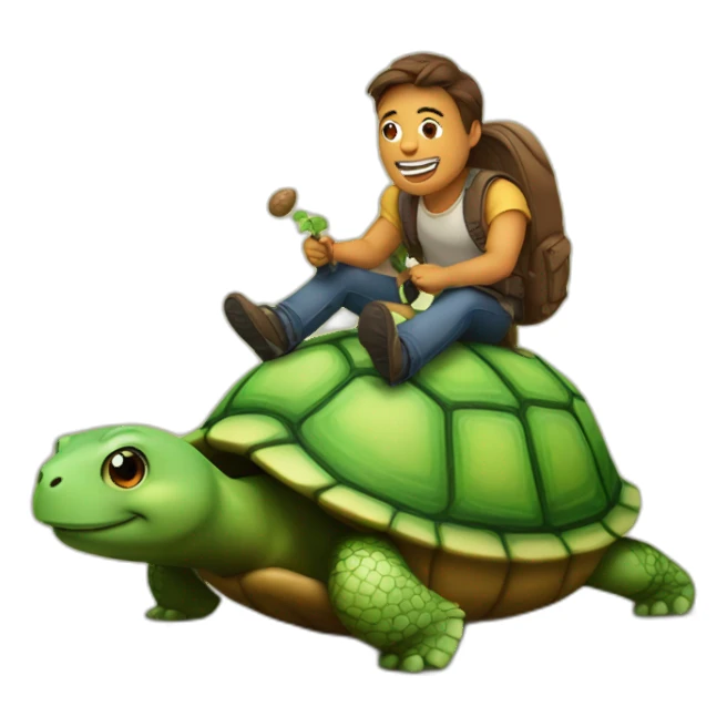 Potatoe riding a turtle sticker