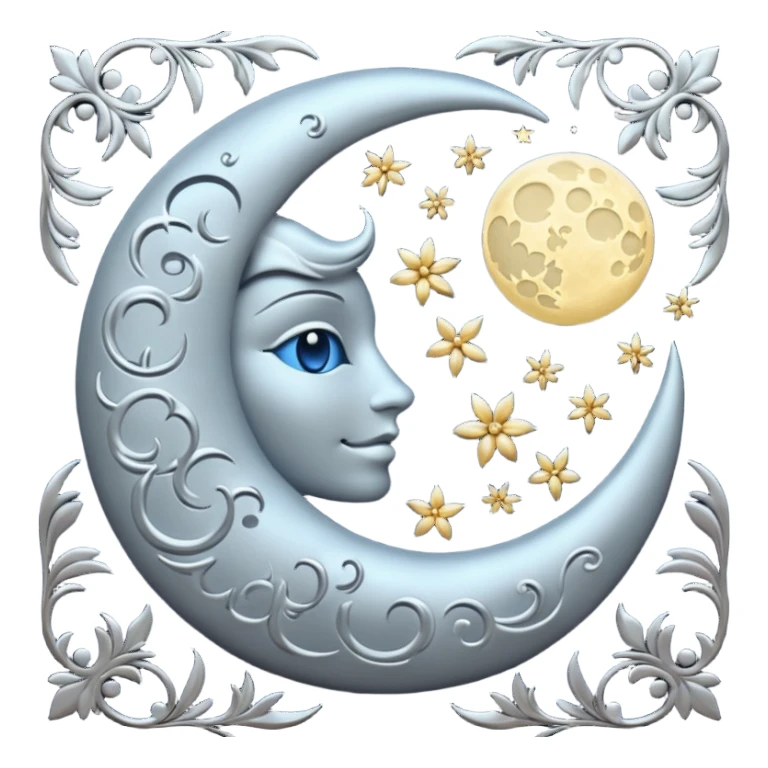 Damask moon sticker