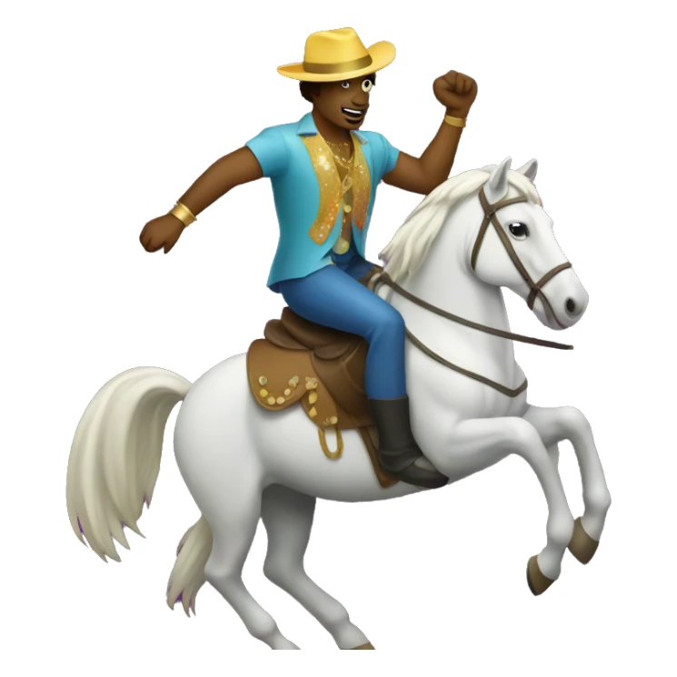 disco man riding a horse sticker