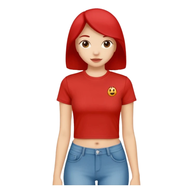 red crop t-shirt sticker