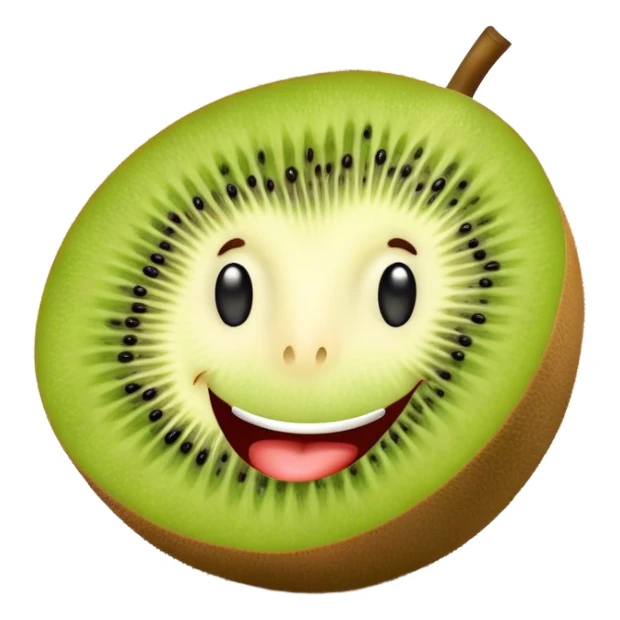 fruit Kiwi with happy face sticker