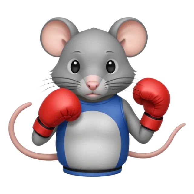Rat with boxing gloves  sticker