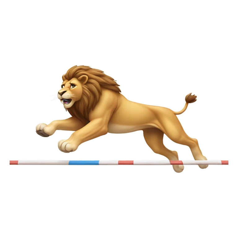 A lion doing a high jump  sticker