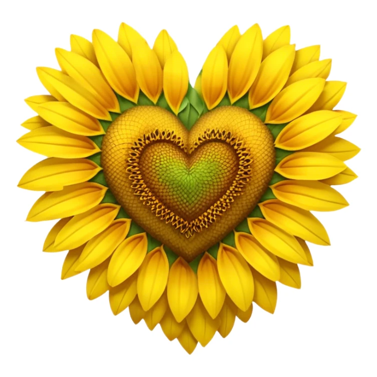 Sunflower heart shaped  sticker