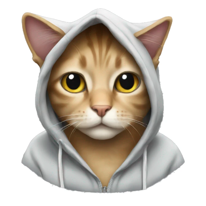 cat with a hoodie sticker