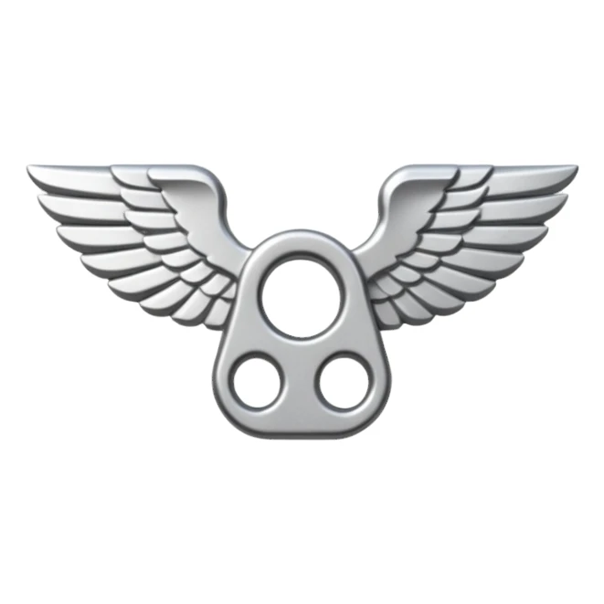 metal wing nut with two grips. sticker