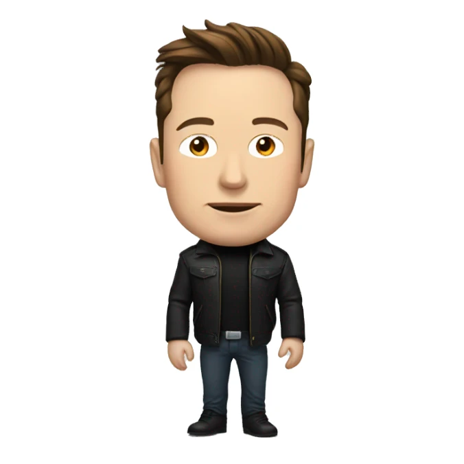 Elon musk with black jacket sticker