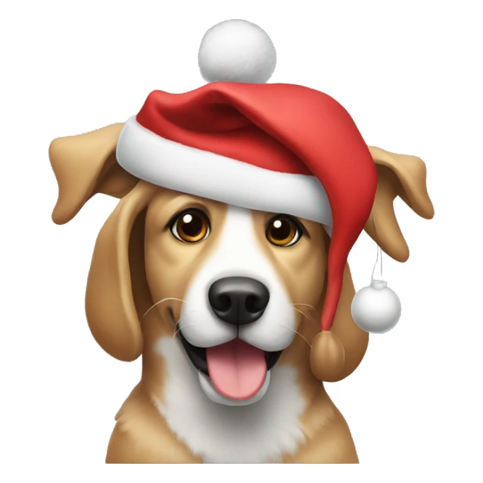 Dog with Christmas hat  sticker