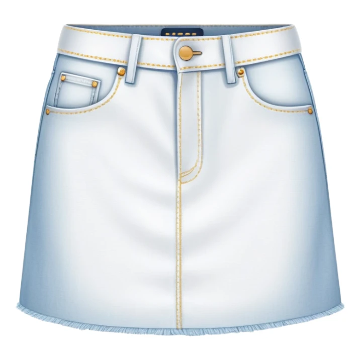 super realistic isolated white denim mini skirt sticker