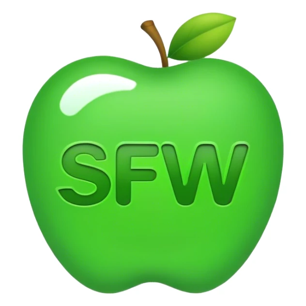 Text "SFW" with a green typography sticker