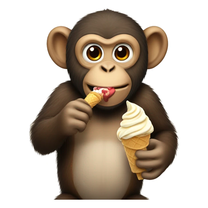 Monkey eating ice cream  sticker