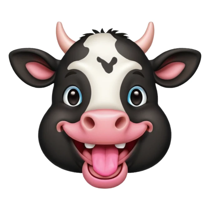 Laughing black cow sticker