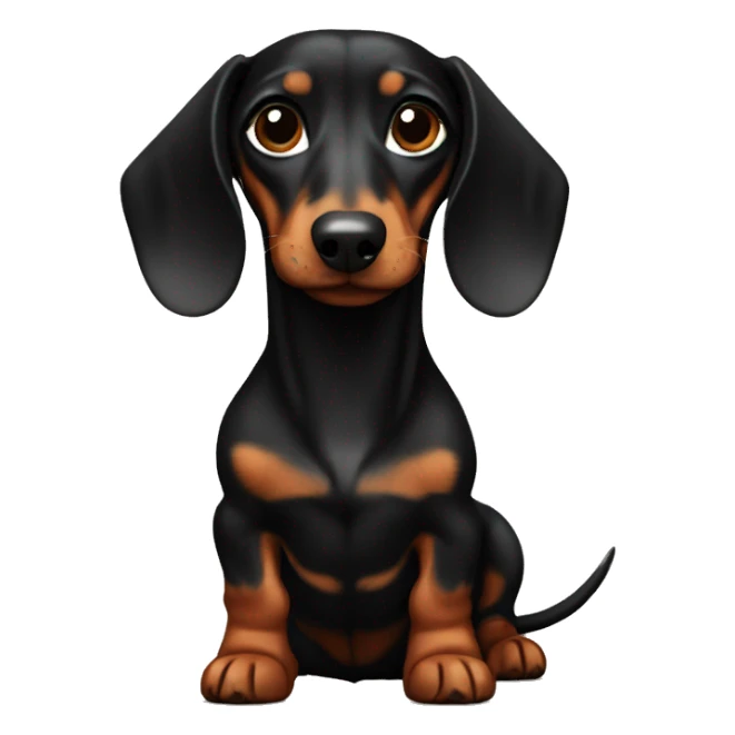 Dachshund black and brown  sticker