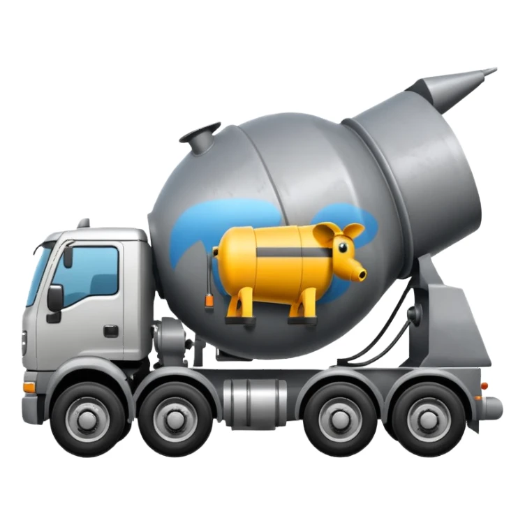 Concrete mixer truck sticker