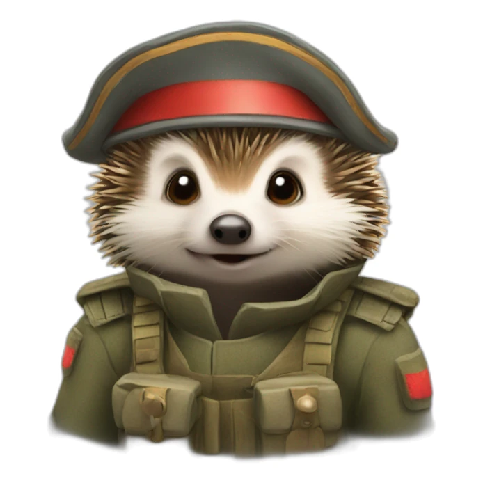 hedgehog as soldier sticker