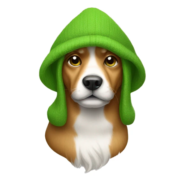 dog with green hody sticker