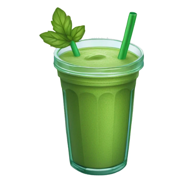 Green smoothie with glass straw sticker