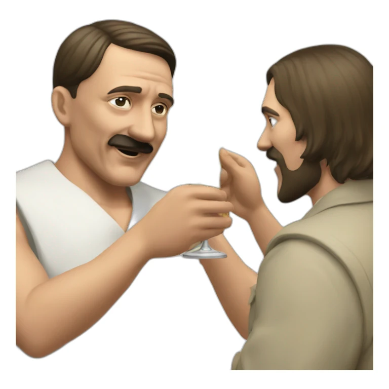 Hitler partying with jesus sticker