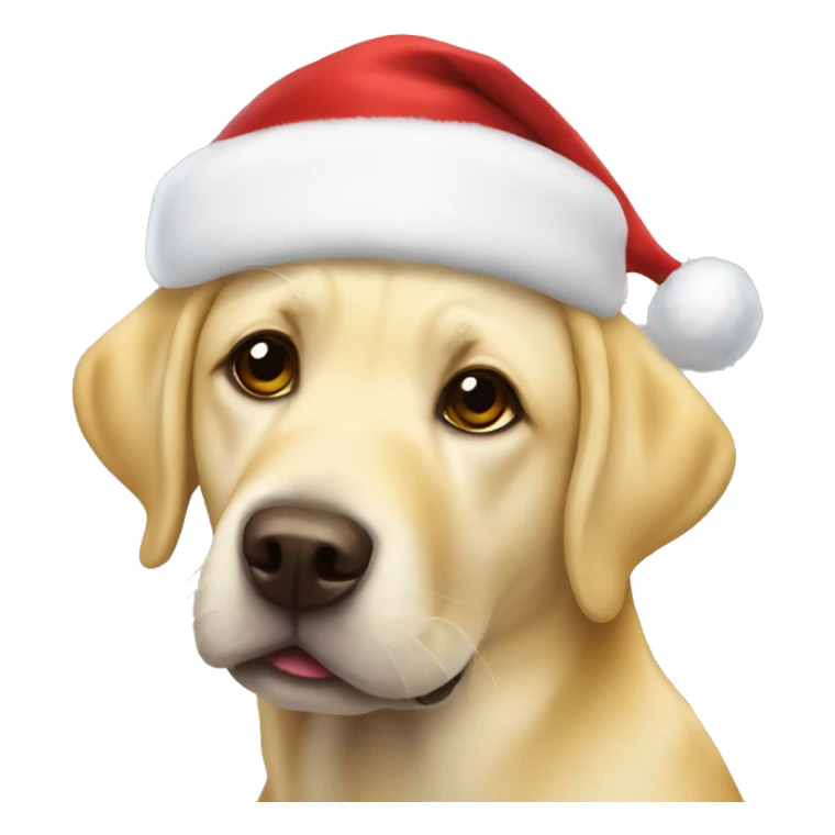 Yellow lab with Santa hat sticker