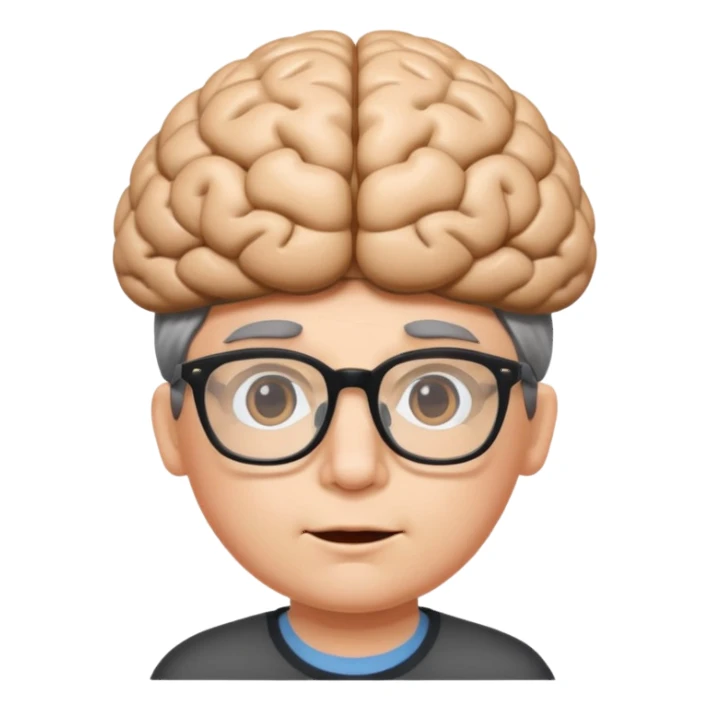 Big Brain with glasses sticker